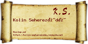 Kolin Seherezádé névjegykártya